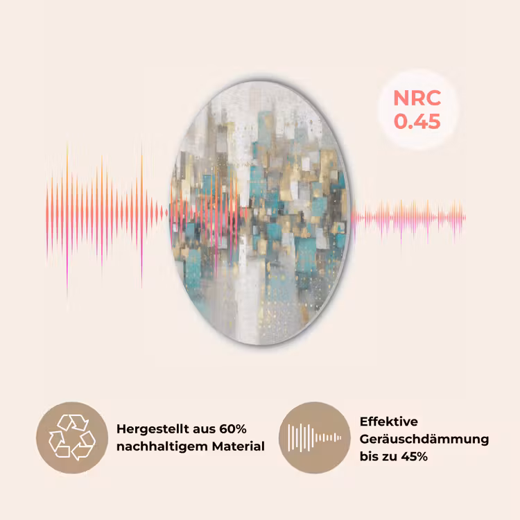Abstract - Blokken - Goud - Skyline Akoestische PET Vilt - Rond klein -USP_DE