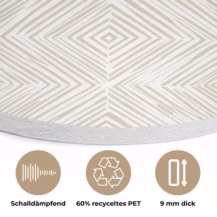 Abstract - Ruiten - Beige Akoestische PET Vilt - Rond klein 838 -closeup_DE