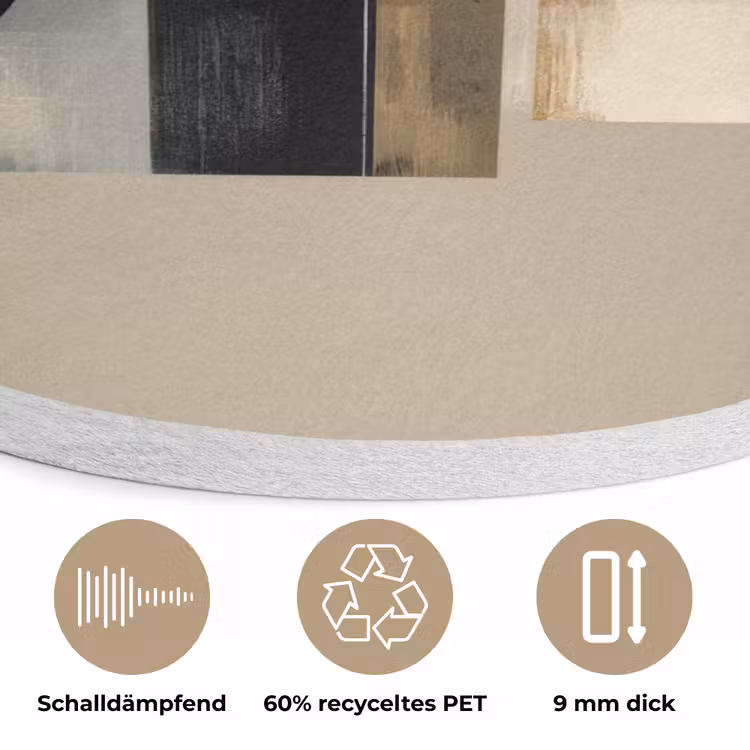 Abstract - Vormen - Beige - Texturen Akoestische PET Vilt - Rond klein -closeup_DE