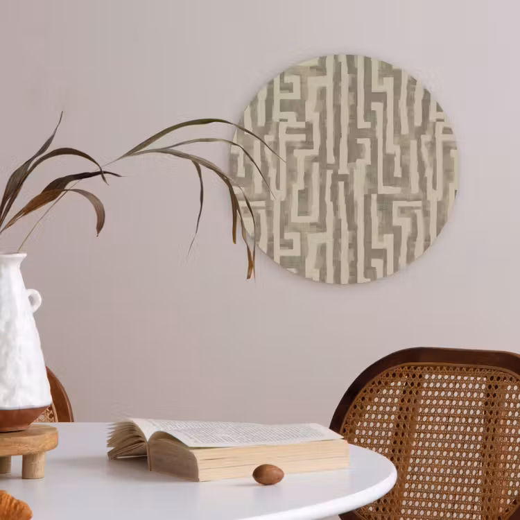 Abstract - Geometrisch - Groen Akoestische PET Vilt - Rond klein 838 -sfeer3