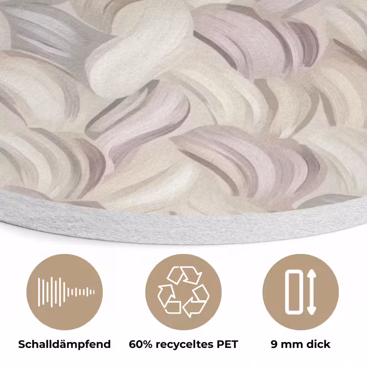 Abstract - Golvend - Pastel Akoestische PET Vilt - Rond klein 838 -closeup_DE