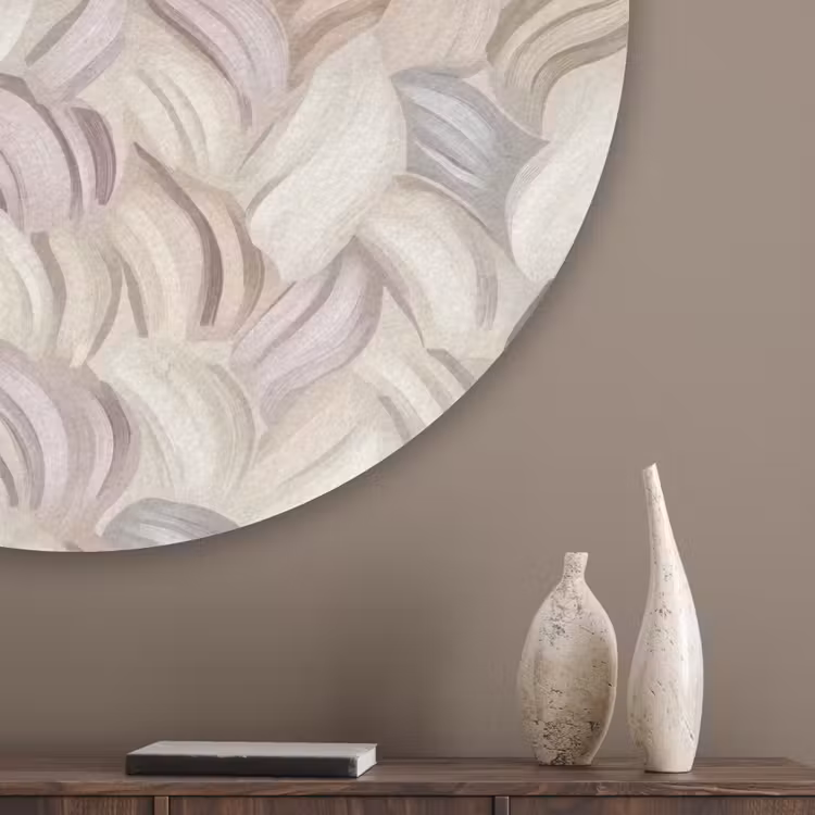 Abstract - Golvend - Pastel Akoestische PET Vilt - Rond klein 838 -sfeer5_closeup