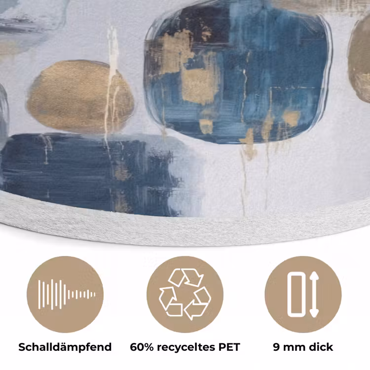 Abstract - Goud - Vormen Akoestische PET Vilt - Rond klein -closeup_DE