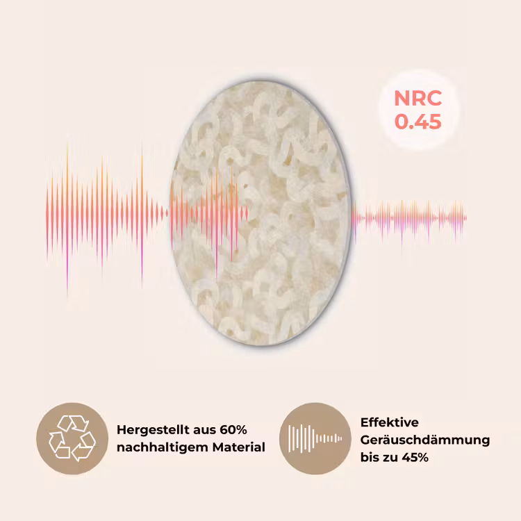 Abstract - Lijnen - Beige Akoestische PET Vilt - Rond klein 838 -USP_DE
