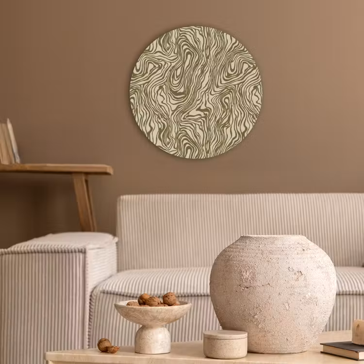 Abstract - Marmer - Groen Akoestische PET Vilt - Rond klein 838 -sfeer1