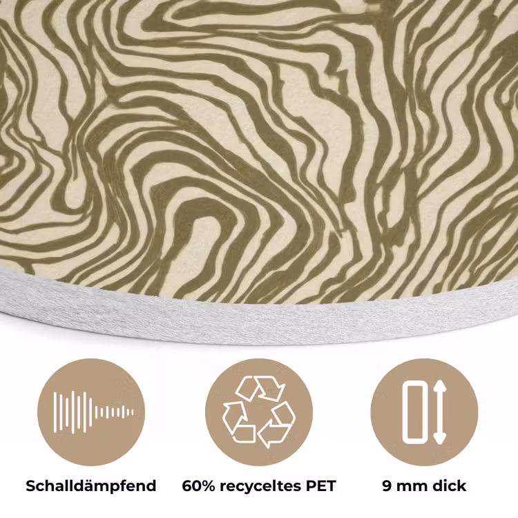 Abstract - Marmer - Groen Akoestische PET Vilt - Rond klein 838 -closeup_DE