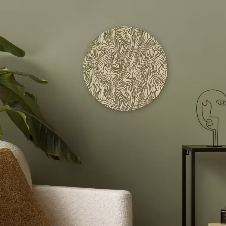 Abstract - Marmer - Groen Akoestische PET Vilt - Rond klein 838 -sfeer2