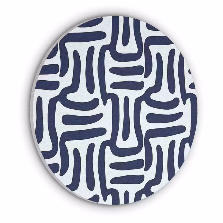 Abstract - Modern - Blauw Akoestische PET Vilt - Rond klein 838 -3d
