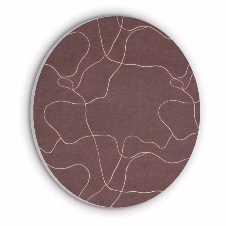 Abstract - Modern - Bruin Akoestische PET Vilt - Rond klein 838 -3d