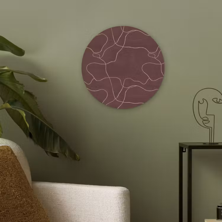 Abstract - Modern - Bruin Akoestische PET Vilt - Rond klein 838 -sfeer2