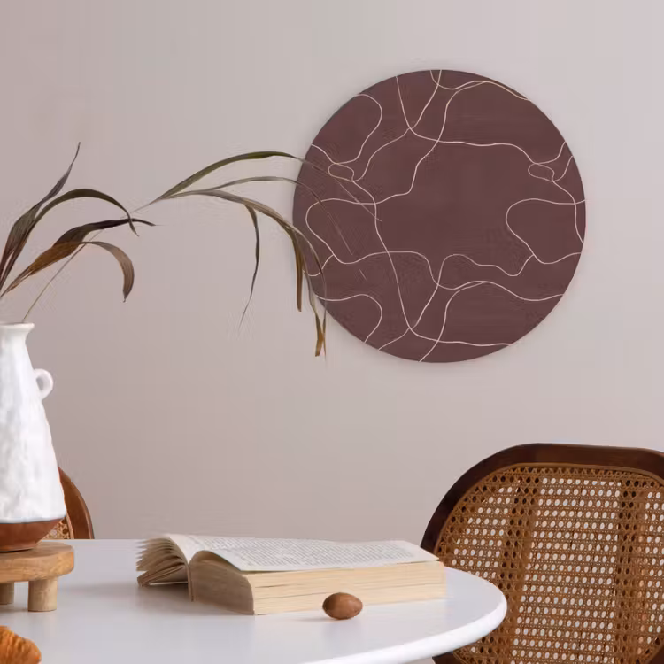 Abstract - Modern - Bruin Akoestische PET Vilt - Rond klein 838 -sfeer3