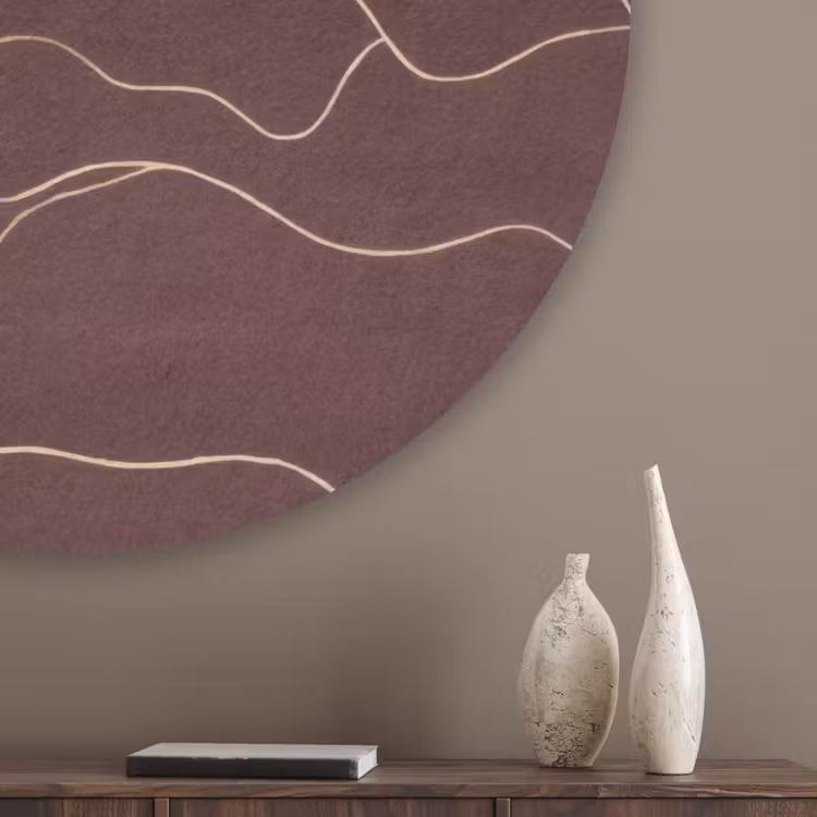 Abstract - Modern - Bruin Akoestische PET Vilt - Rond klein 838 -sfeer5_closeup
