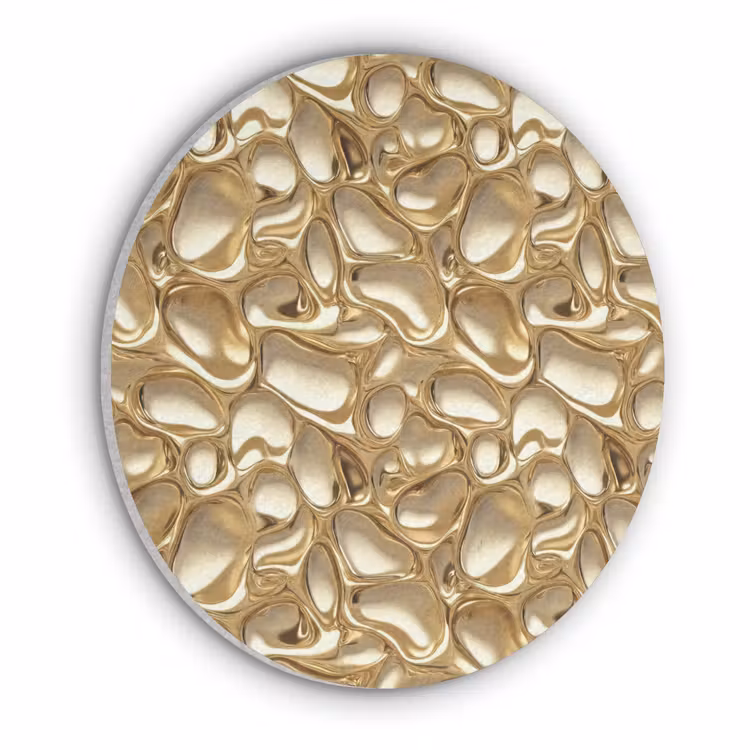 Abstract - Modern - Goud Akoestische PET Vilt - Rond klein 838 -3d