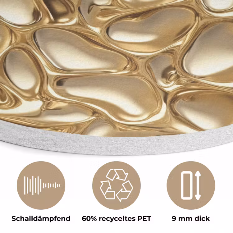 Abstract - Modern - Goud Akoestische PET Vilt - Rond klein 838 -closeup_DE