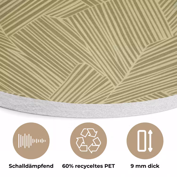 Abstract - Modern - Groen Akoestische PET Vilt - Rond klein 838 -closeup_DE