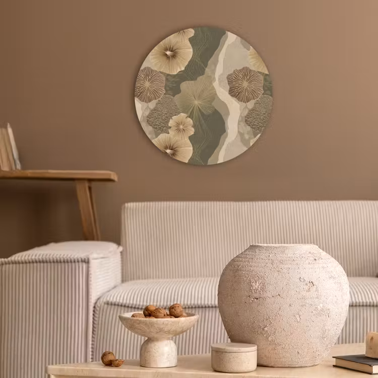 Abstract - Modern - Groen Akoestische PET Vilt - Rond klein 838 -sfeer1