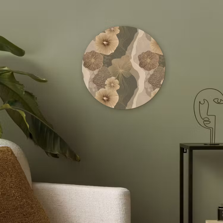 Abstract - Modern - Groen Akoestische PET Vilt - Rond klein 838 -sfeer2