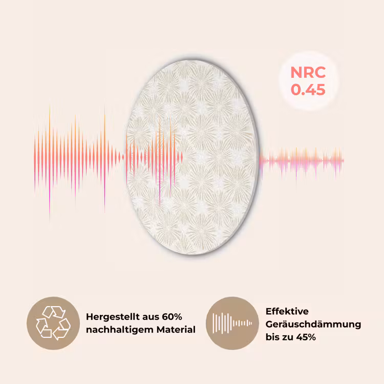 Abstract - Motief - Beige Akoestische PET Vilt - Rond klein 838 -USP_DE