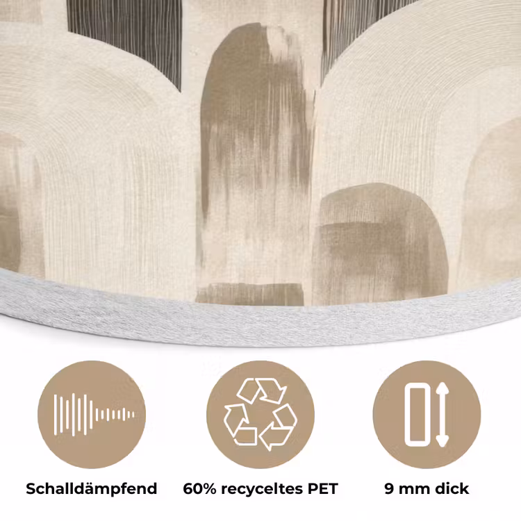 Abstract - Patroon - Bogen Akoestische PET Vilt - Rond klein 838 -closeup_DE