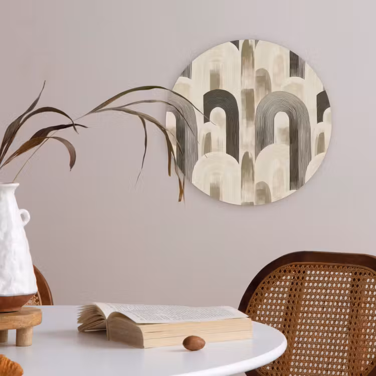 Abstract - Patroon - Bogen Akoestische PET Vilt - Rond klein 838 -sfeer3