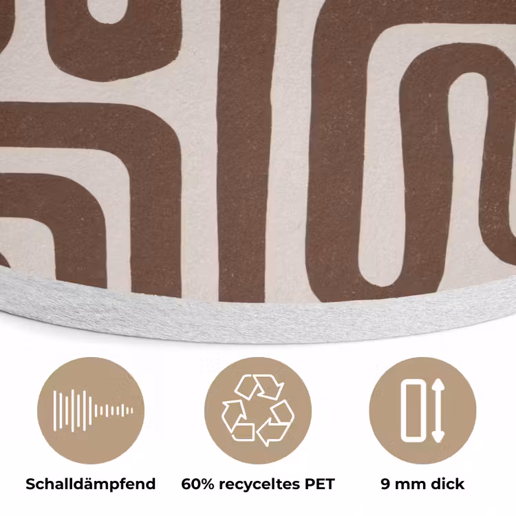 Abstract - Patroon - Bruin Akoestische PET Vilt - Rond klein 838 -closeup_DE
