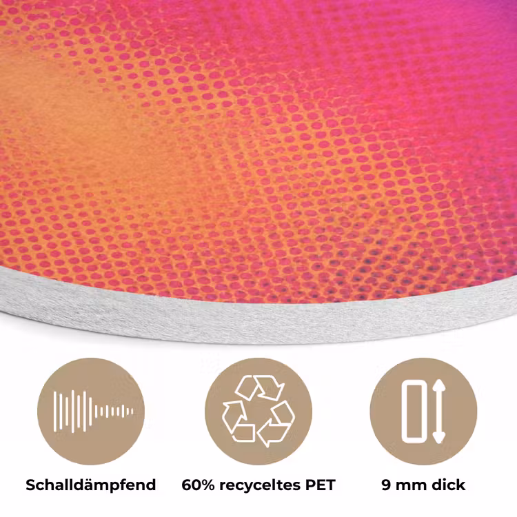 Abstract - Patroon - Kleurverloop Akoestische PET Vilt - Rond klein -closeup_DE