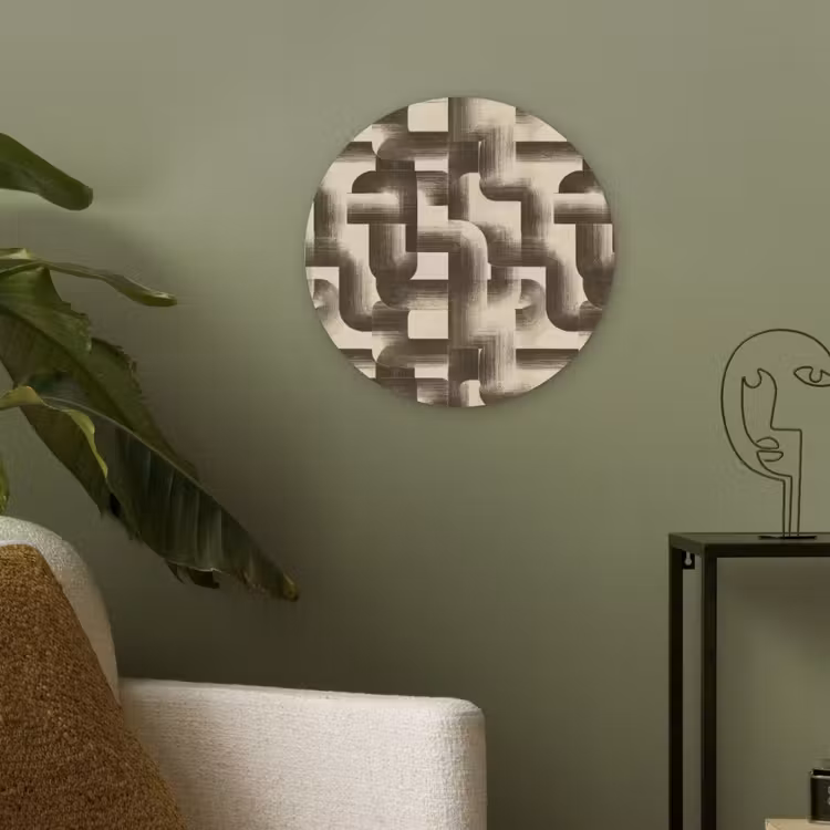Abstract - Retro - Zwart Akoestische PET Vilt - Rond klein 838 -sfeer2