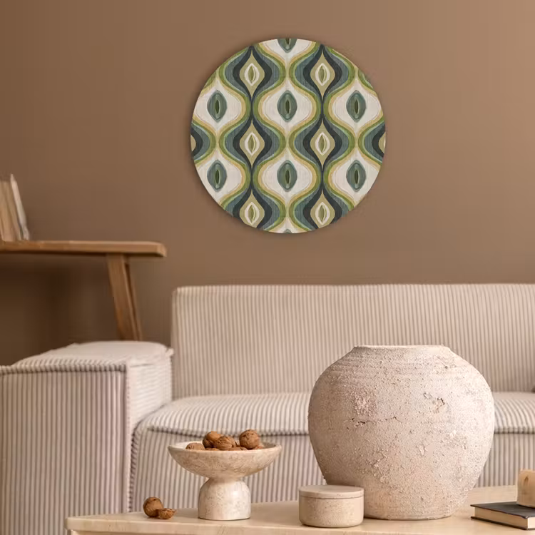 Abstract - Ritmisch - Groen Akoestische PET Vilt - Rond klein 838 -sfeer1