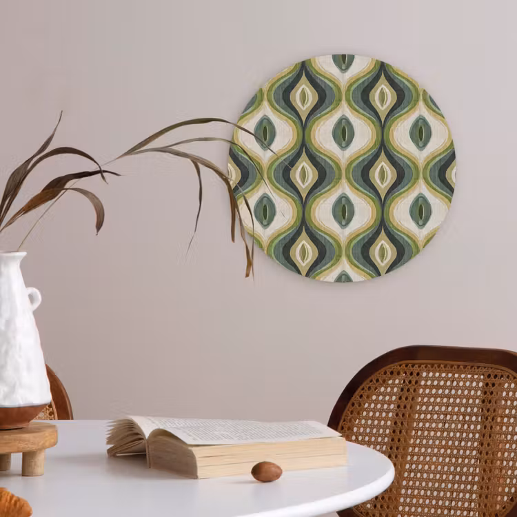 Abstract - Ritmisch - Groen Akoestische PET Vilt - Rond klein 838 -sfeer3