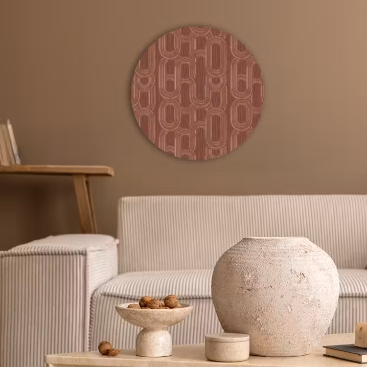 Abstract - Textuur - Bruin Akoestische PET Vilt - Rond klein 838 -sfeer1