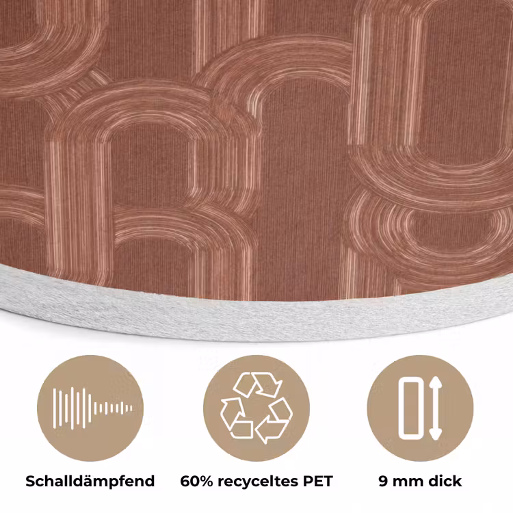 Abstract - Textuur - Bruin Akoestische PET Vilt - Rond klein 838 -closeup_DE