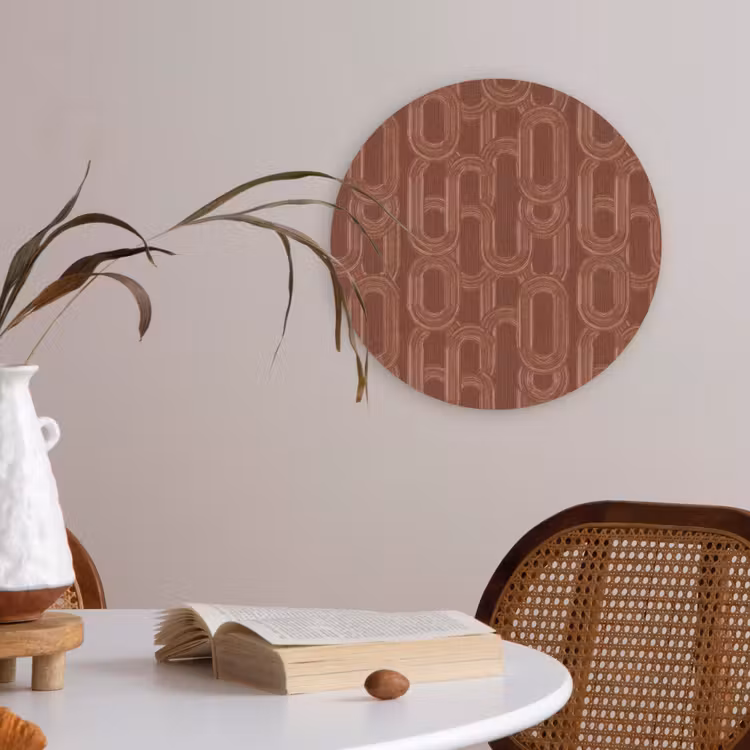 Abstract - Textuur - Bruin Akoestische PET Vilt - Rond klein 838 -sfeer3