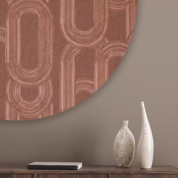 Abstract - Textuur - Bruin Akoestische PET Vilt - Rond klein 838 -sfeer5_closeup