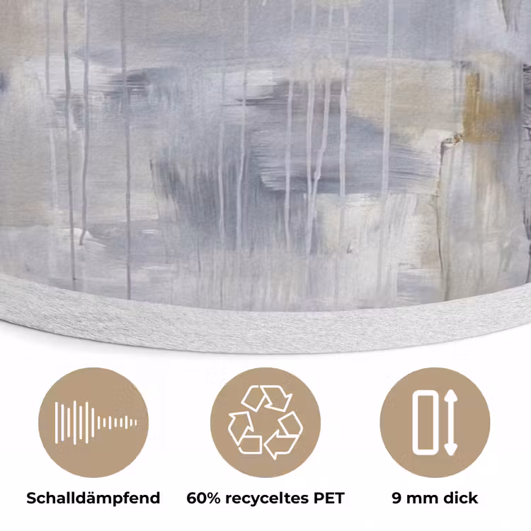 Abstract - Structuur - Goud - Grijs - Modern Akoestische PET Vilt - Rond klein -closeup_DE