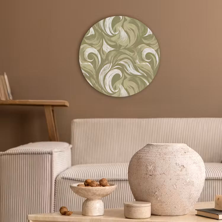 Abstract - Textuur - Groen Akoestische PET Vilt - Rond klein 838 -sfeer1