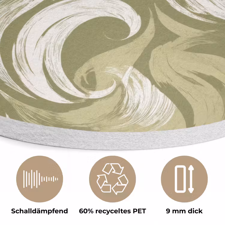 Abstract - Textuur - Groen Akoestische PET Vilt - Rond klein 838 -closeup_DE