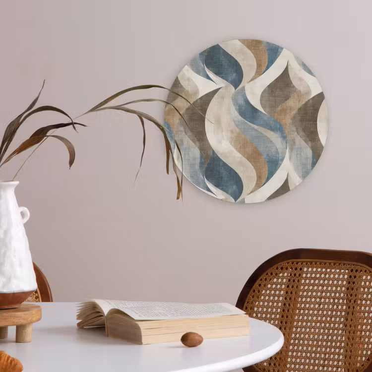 Abstract - Golven - Kleurrijk Akoestische PET Vilt - Rond klein 838 -sfeer3