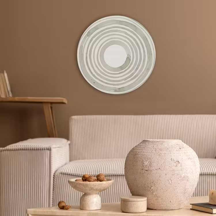 Abstractie - Cirkels - Waterverf - Groen - Modern Akoestische PET Vilt - Rond klein -sfeer1