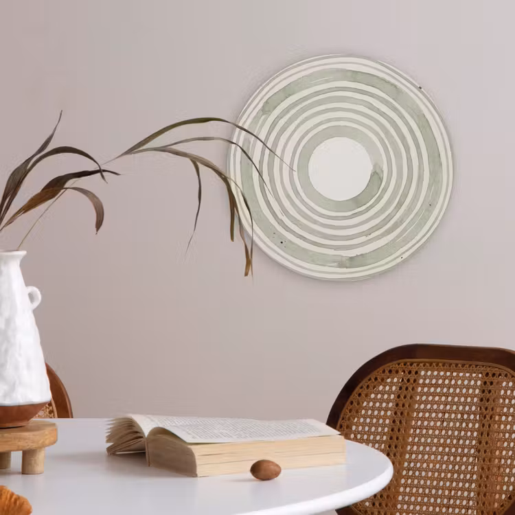 Abstractie - Cirkels - Waterverf - Groen - Modern Akoestische PET Vilt - Rond klein -sfeer3