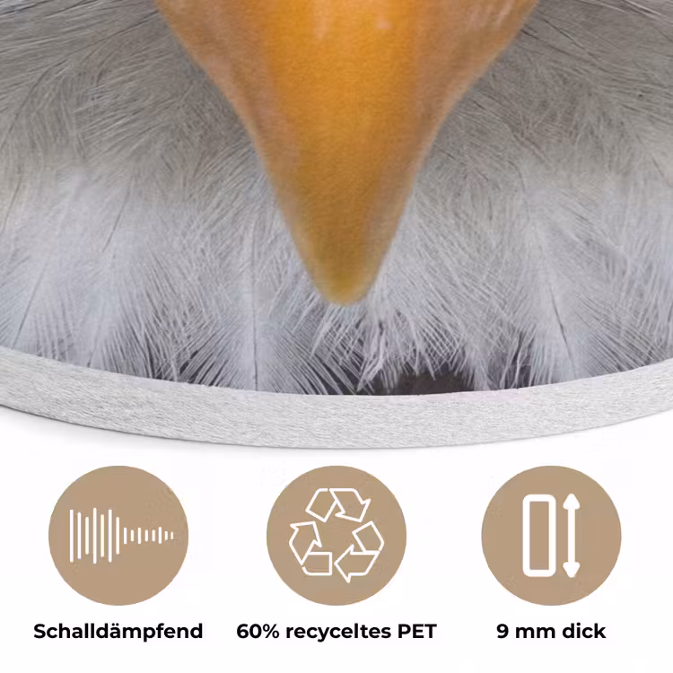 Amerikaans - Zeearend - Portret - Geel Akoestische PET Vilt - Rond klein -closeup_DE