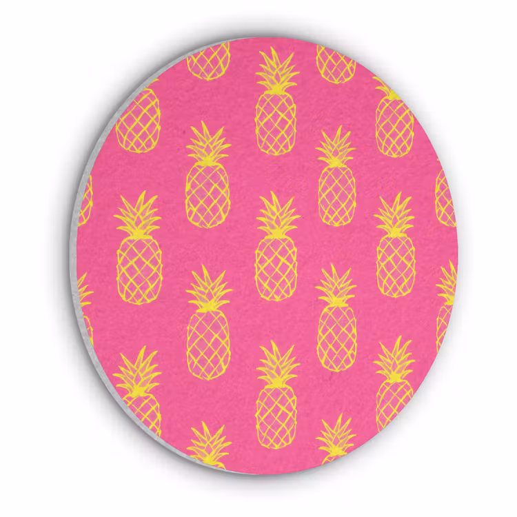 Ananas - Trendy - Roze Akoestische PET Vilt - Rond klein 838 -3d