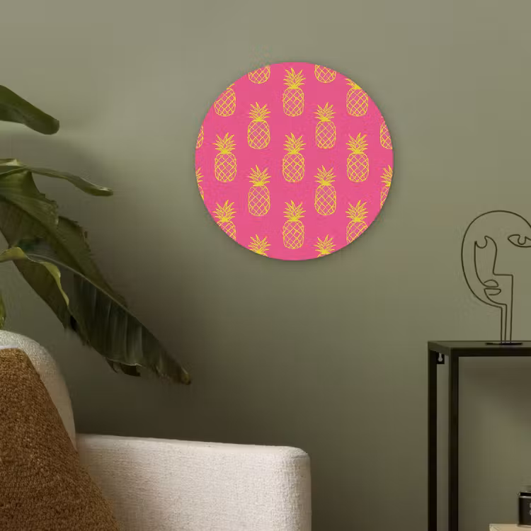 Ananas - Trendy - Roze Akoestische PET Vilt - Rond klein 838 -sfeer2