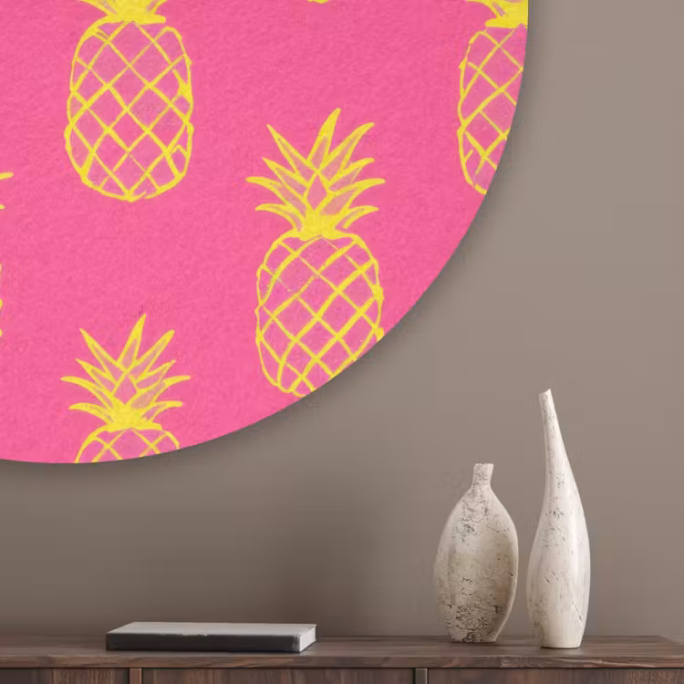Ananas - Trendy - Roze Akoestische PET Vilt - Rond klein 838 -sfeer5_closeup