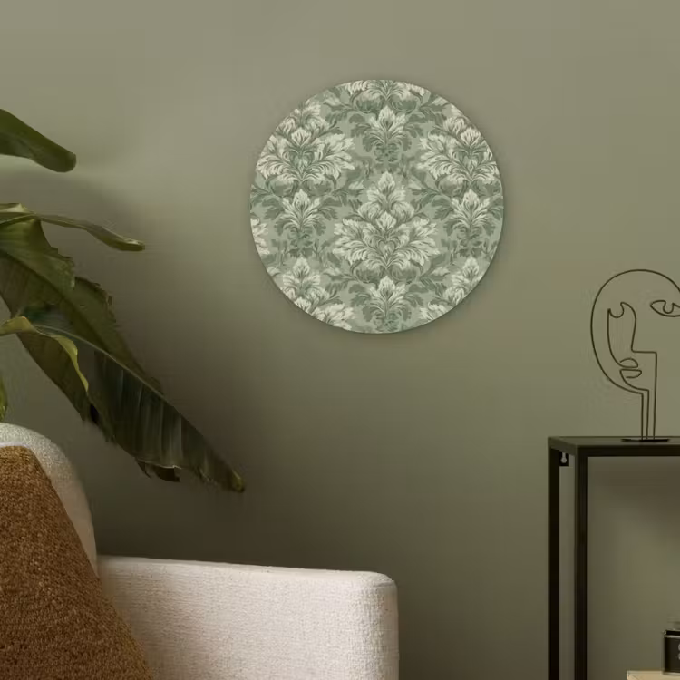 Sierlijk - Lichtgroen - Planten - Patroon - Getailleerd Akoestische PET Vilt - Rond klein 838 -sfeer2