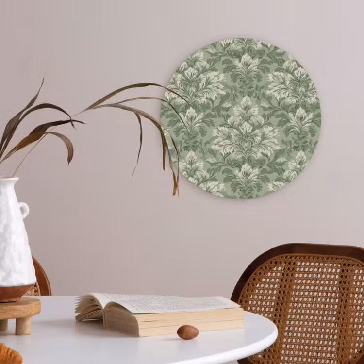 Sierlijk - Lichtgroen - Planten - Patroon - Getailleerd Akoestische PET Vilt - Rond klein 838 -sfeer3