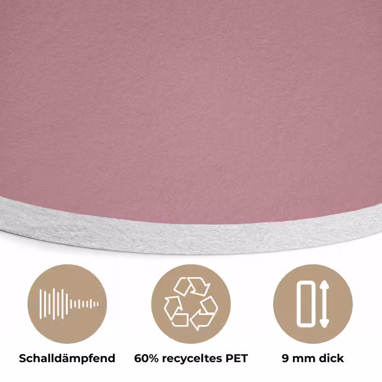 Antique - Mauve - Roze Akoestische PET Vilt - Rond klein 838 -closeup_DE