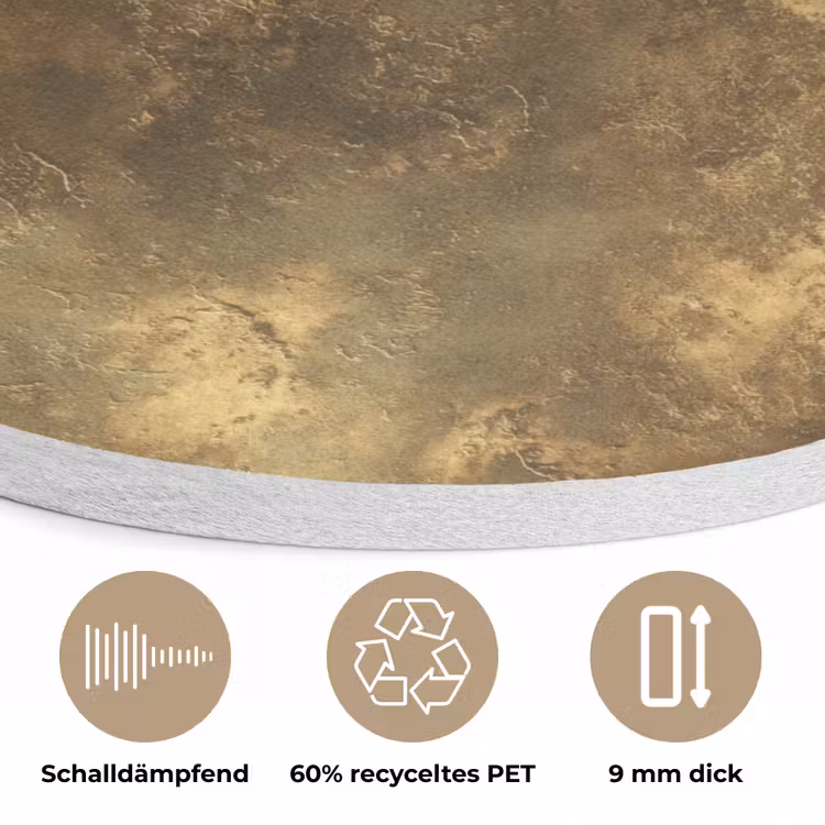 Antiek - Metaallook - Goud Akoestische PET Vilt - Rond klein 838 -closeup_DE