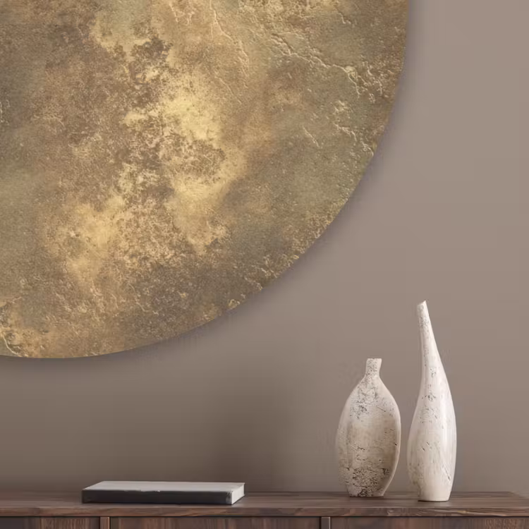 Antiek - Metaallook - Goud Akoestische PET Vilt - Rond klein 838 -sfeer5_closeup