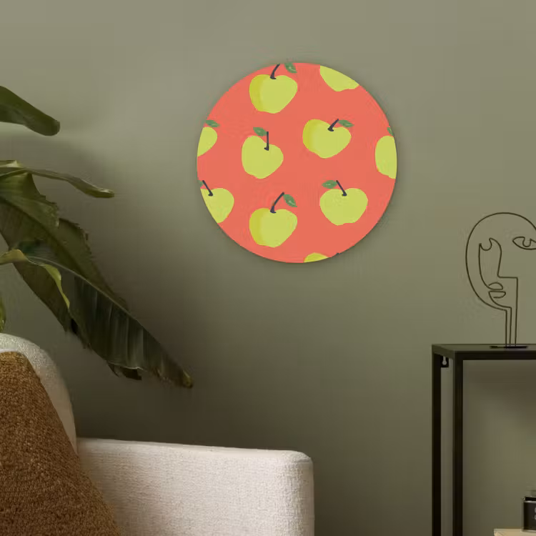 Appels - Modern - Groen Akoestische PET Vilt - Rond klein 838 -sfeer2