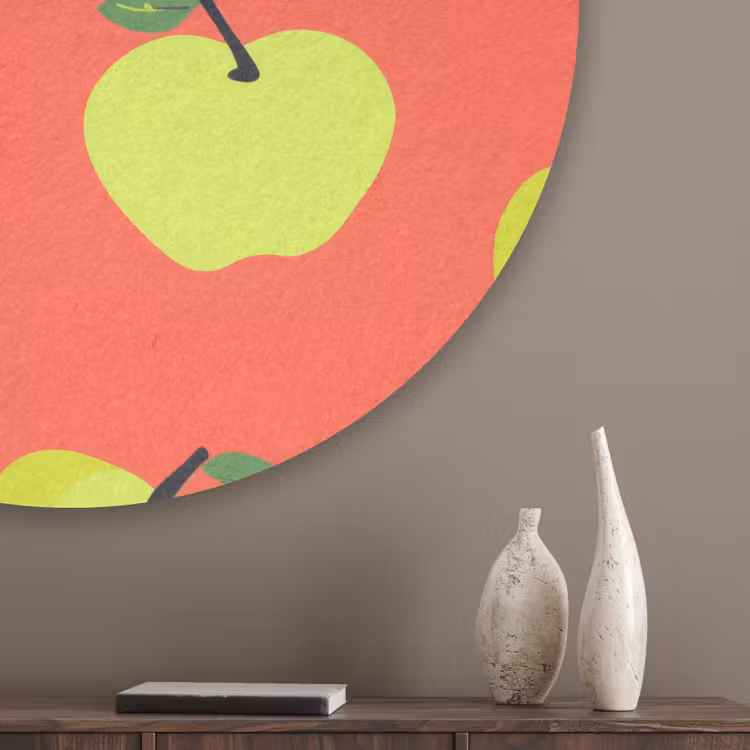 Appels - Modern - Groen Akoestische PET Vilt - Rond klein 838 -sfeer5_closeup